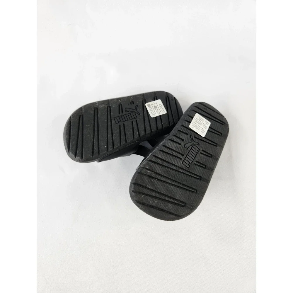 PUMA Unisex Toddler Cool Cat Backstrap Sandal Flip Flops -‎ Black/White, Size 7C